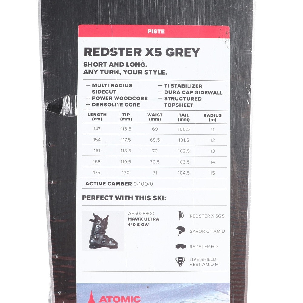 アトミック（ATOMIC）（メンズ）スキー板 ビンディングセット 24 REDSTER X9i REVOSHOCK S + X12 AASS03278