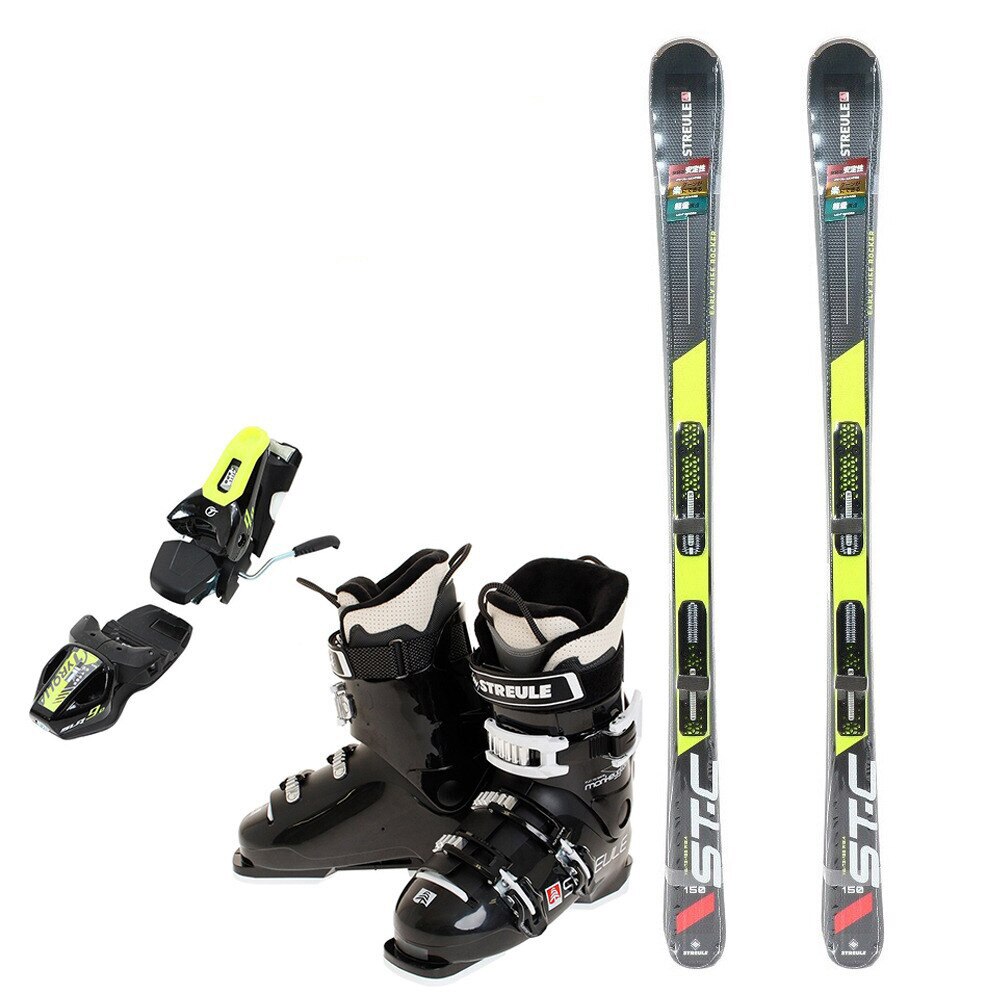 シュトロイレ｜スキー3点セット メンズ スキー板160CM ビンディング ブーツ メンズ 160cm 初心者/中級者にオススメ シュトロイレ ブラック  - マリン、ウィンタースポーツ用品はヴィクトリア