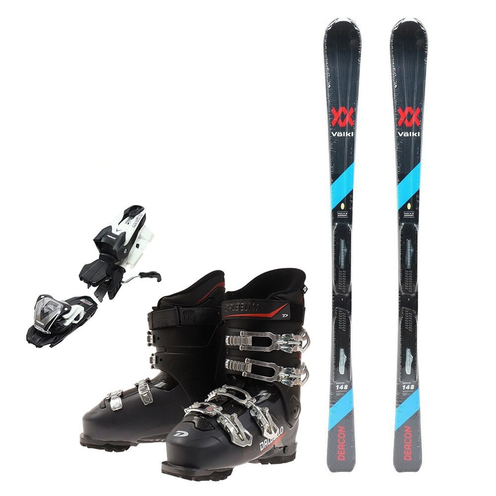 スキー3点セット メンズ スキー板155cm ビンディング ブーツ メンズ 155cm 初心者 中級者にオススメ フォルクル ダルベロ ブラック フォルクル ヴィクトリア