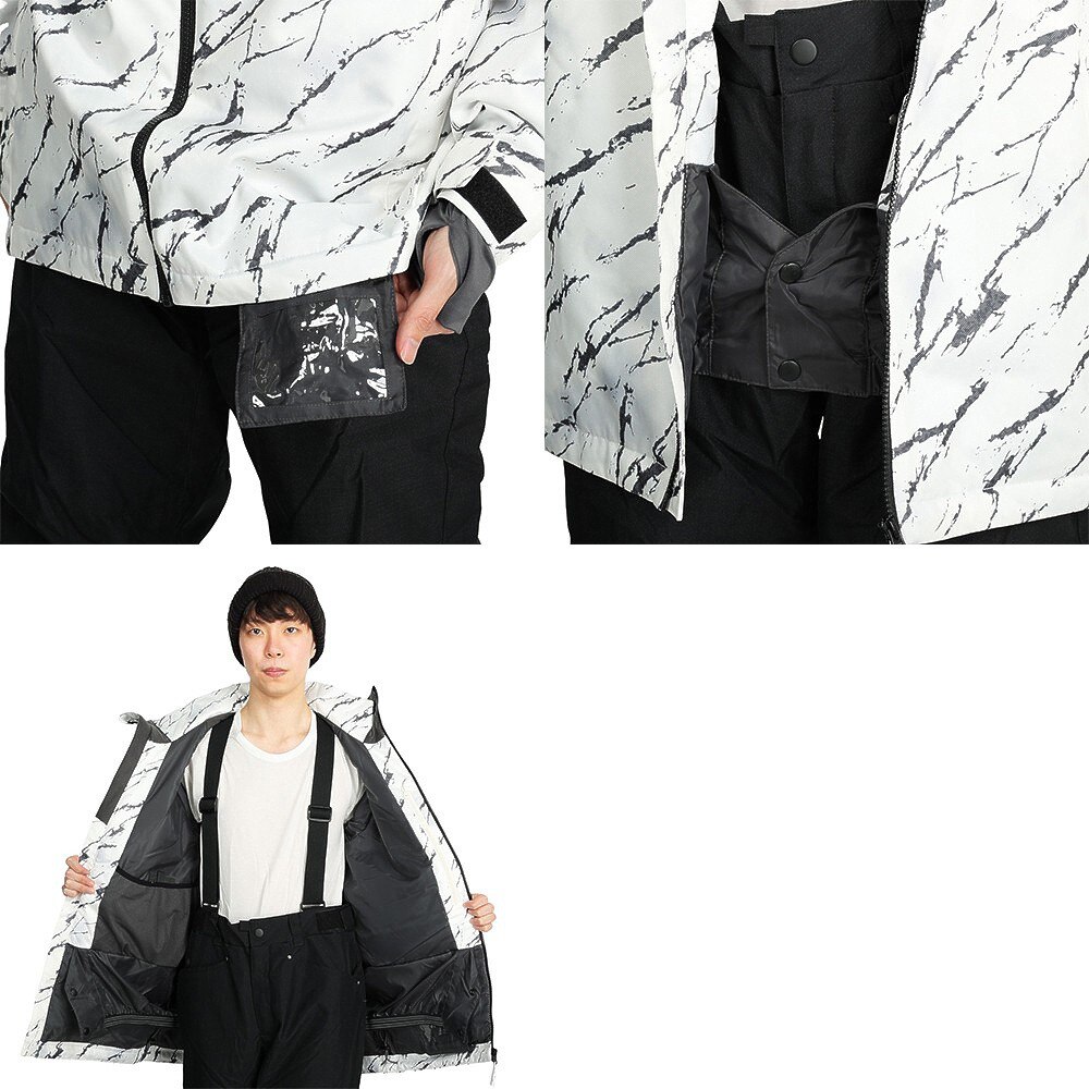 エアボーン（ARBN）（メンズ）MINERAL スキーウェア 上下セット スーツ AB23WW1332 WHT★★★