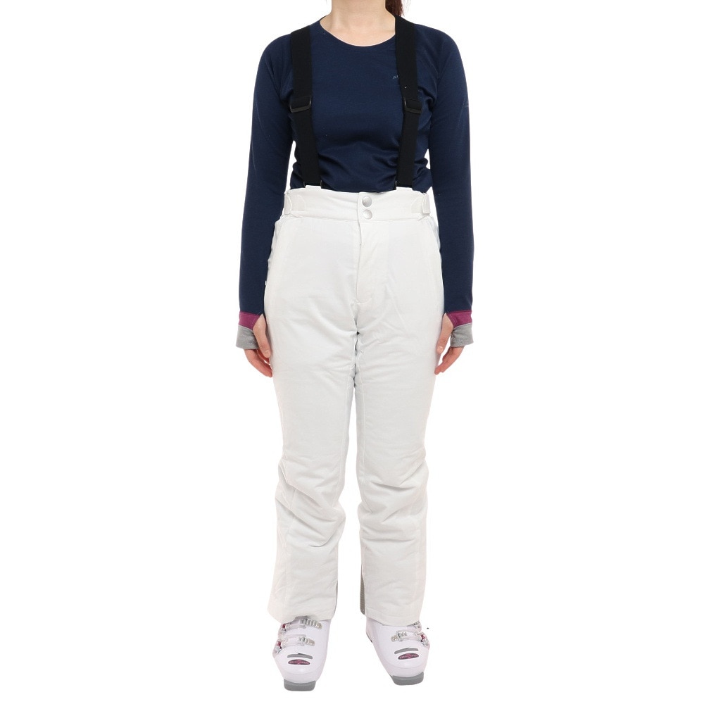 デサント（DESCENTE）（レディース）22-23 スキー パンツ スキーウェア ラクシングパンツ DWWUJD76X SPW ホワイト ウェスト調節 保温