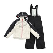 デサント(DESCENTE)(キッズ)スキーウェア スキースーツ 上下セット ボーイズ ジュニア DWJQJH01 PRT ホワイト 130 140 150 160 防水 撥水 透湿 丸洗い