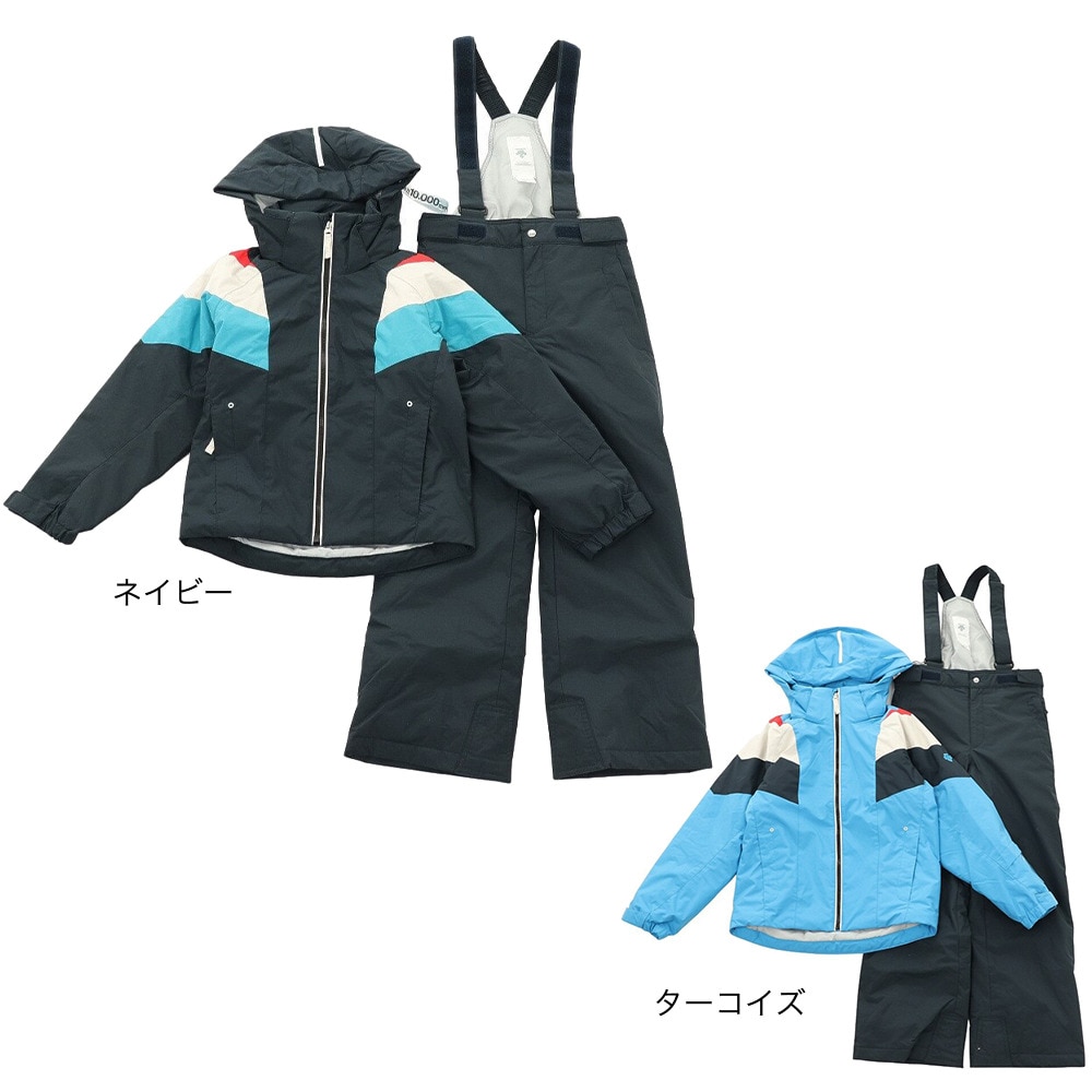 デサント（DESCENTE）（キッズ）スキーウェア スキースーツ 上下セット ボーイズ DWJQJH02 TQS タ-コイズ 130 140 150 160 防水 撥水 透湿 丸洗い