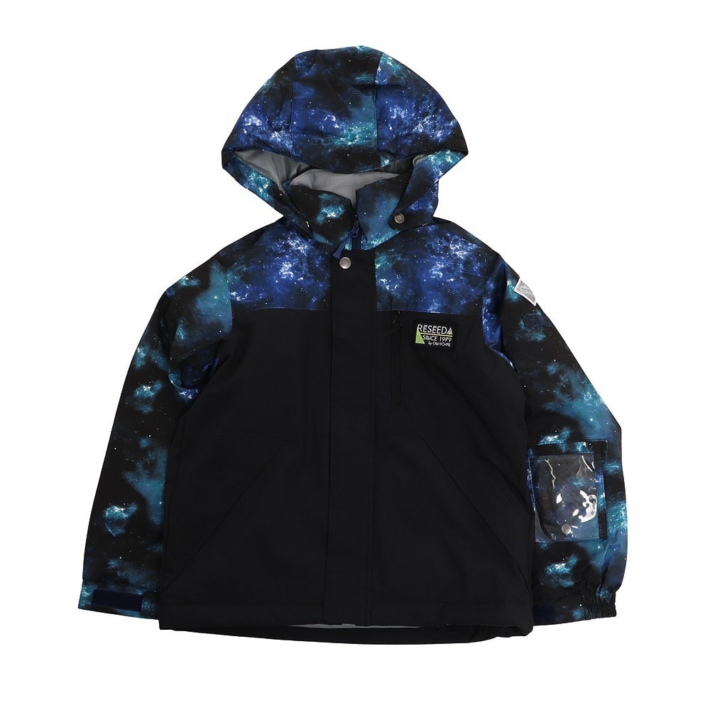 レセーダ（RESEEDA）（キッズ）スキーウエア JUNIOR SUIT RES75010 735S637 ブラック 宇宙柄 サイズ調整 スキー スノーボード 雪遊び