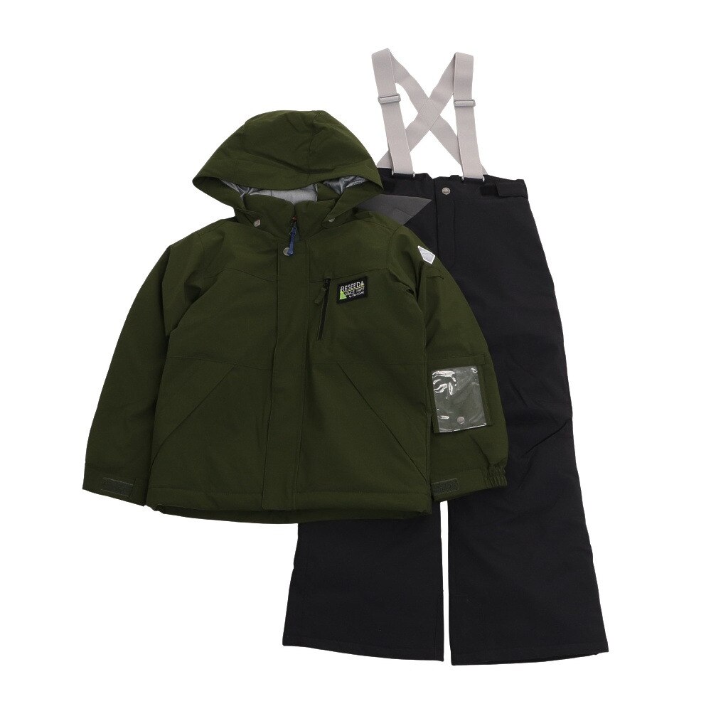 レセーダ（RESEEDA）（キッズ）スキーウエア 上下セット JUNIOR SUIT ジュニアスーツ RES75500 338009 KHK BLK 抗菌 サイズ調整 スキー スノーボード 雪遊び
