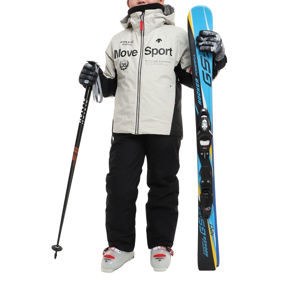 デサント（DESCENTE）（キッズ）スキーウエア ジュニア 上下 セット DWJUJH01X PRT ホワイト ブラック サイズ調整 130 140  150 160 スキー スノーボード 雪遊び | マリン、ウィンタースポーツ用品はヴィクトリア