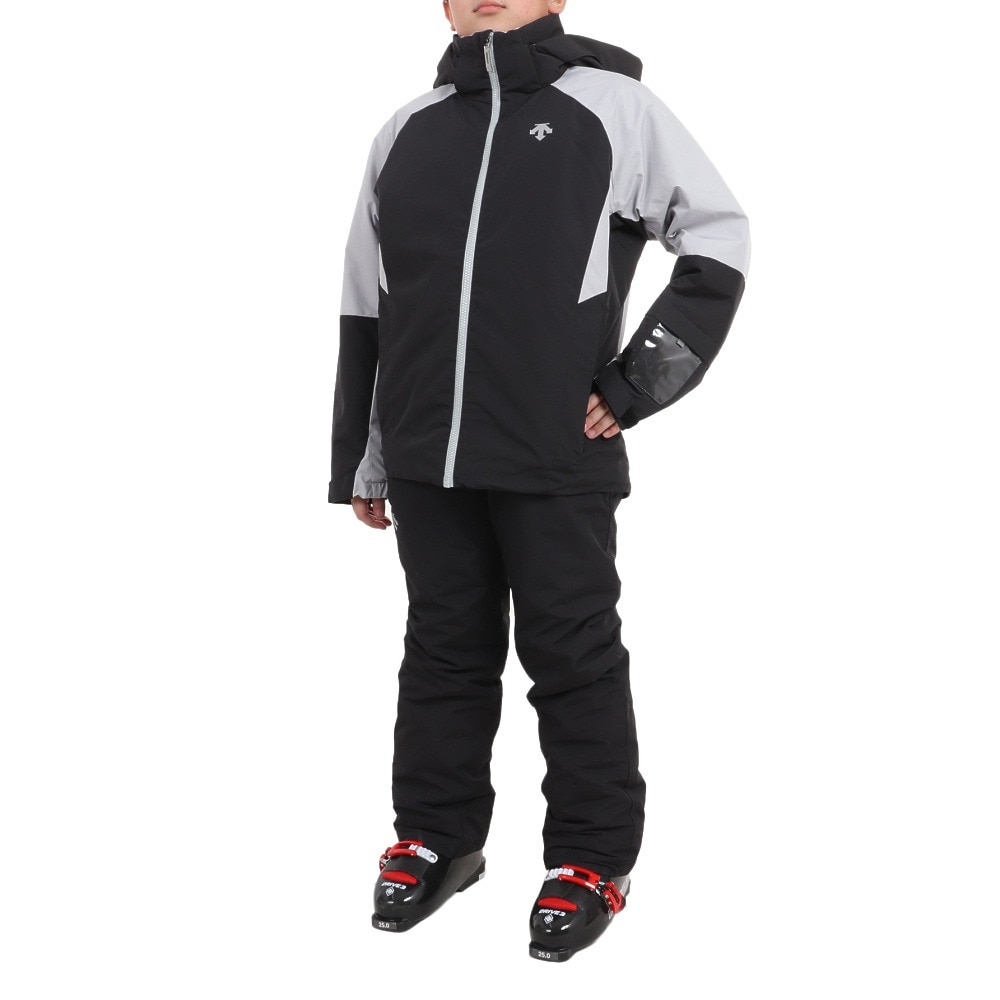 デサント（DESCENTE）（キッズ）ジュニア スーツ スキーウェア ジャケット パンツ 上下セット DWJWJH02X BLK サイズ調整