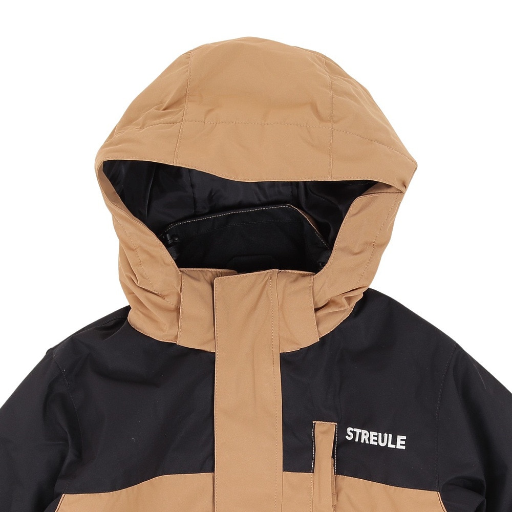 シュトロイレ（STREULE）（キッズ）ジュニア ボーイズ スキーウェア カラーブロックスーツ 上下セット ST23FW0035 BK/BG サイズ調整