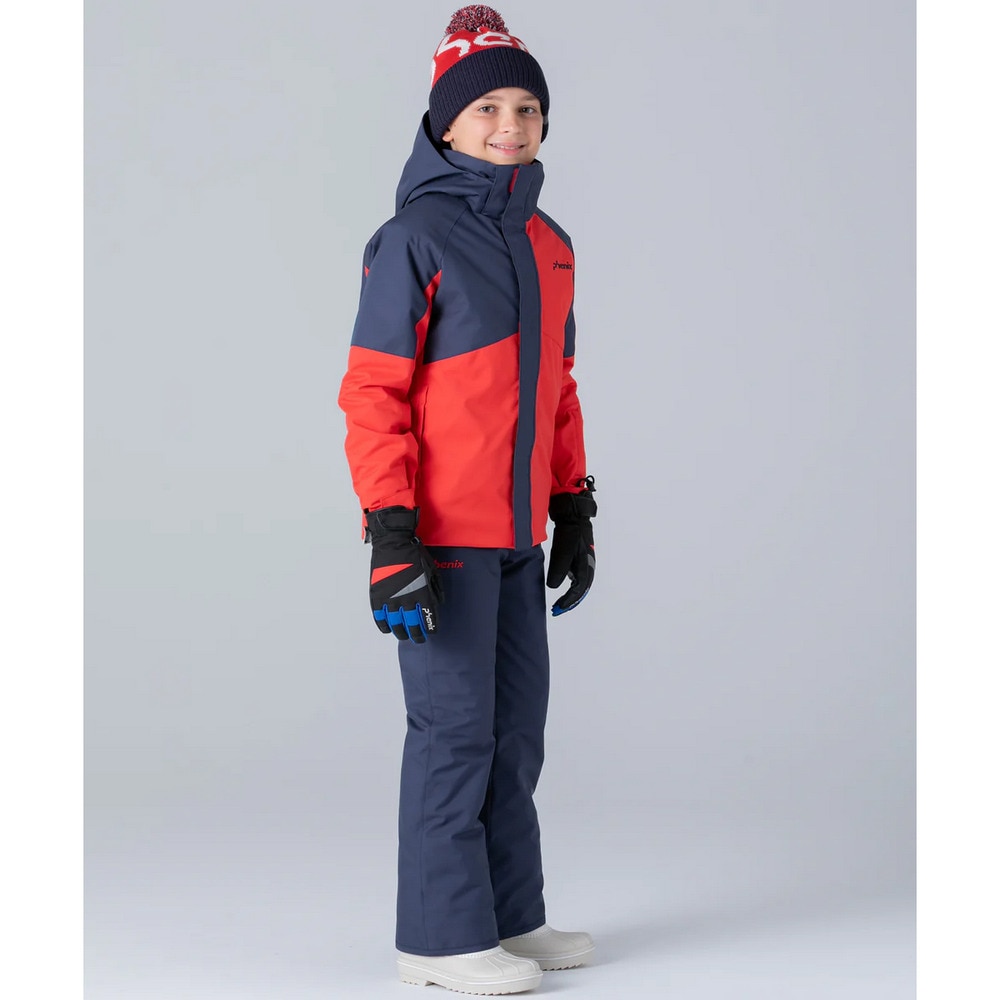 PHENIX（PHENIX）（キッズ）ジュニア アシンメトリカルバイカラーツーピース スキーウェア 上下セット ESB252P82RED