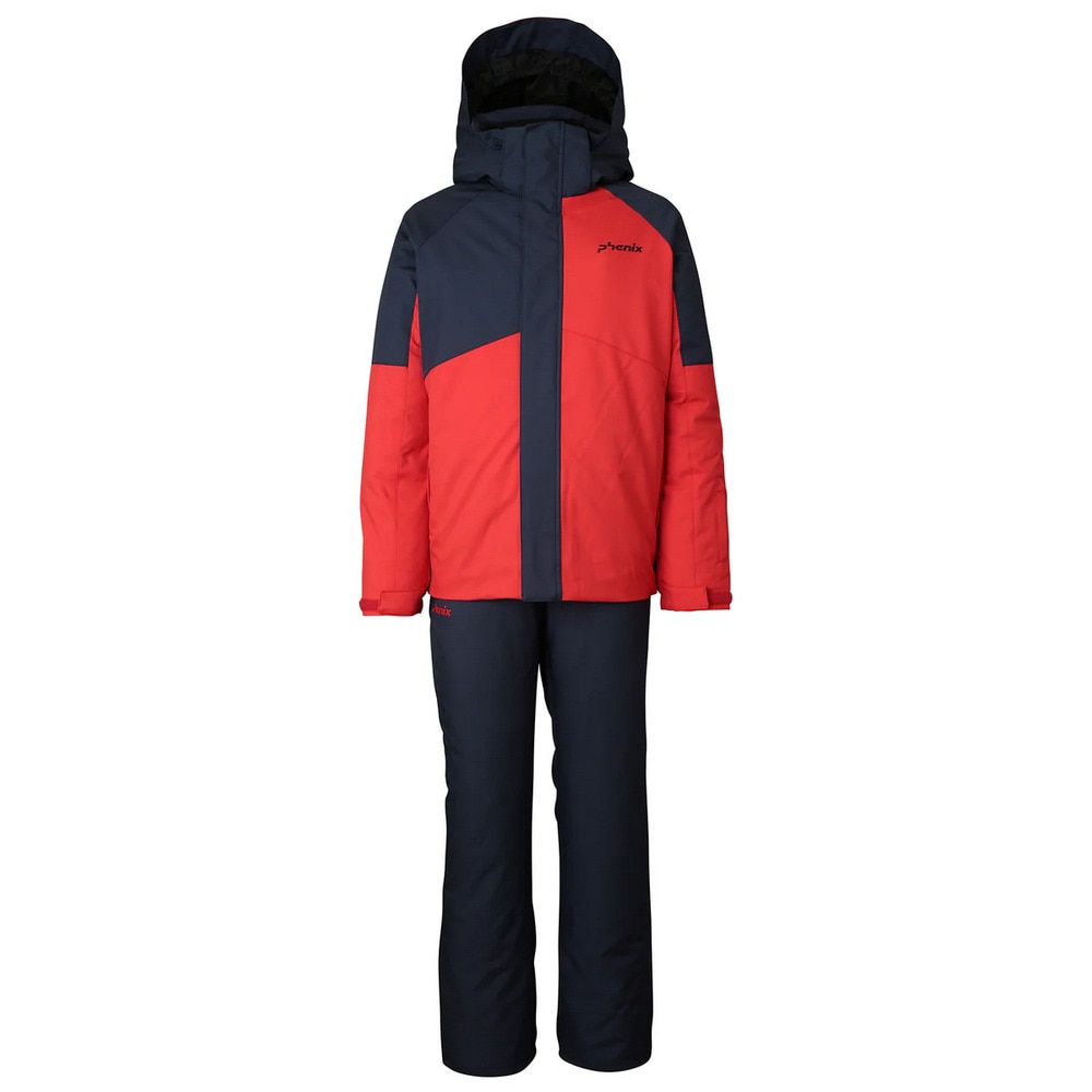 PHENIX（PHENIX）（キッズ）ジュニア アシンメトリカルバイカラーツーピース スキーウェア 上下セット ESB252P82RED