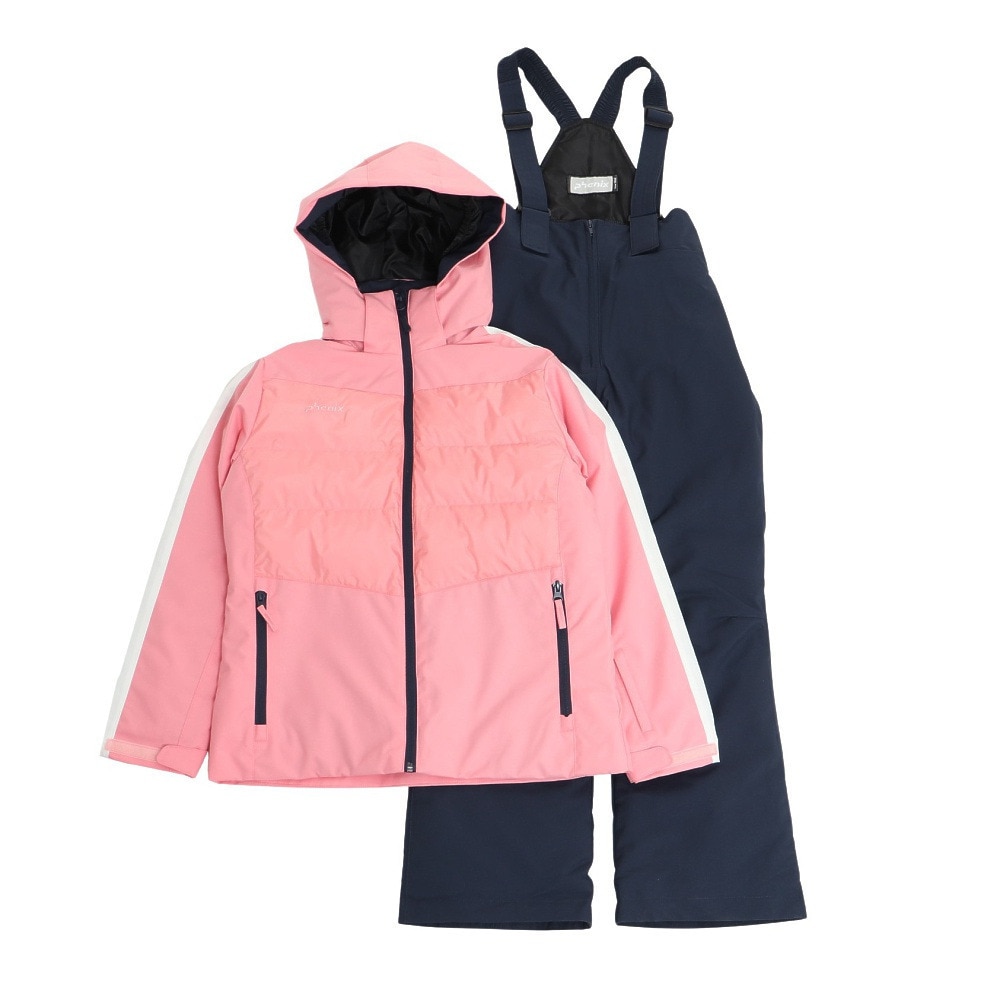 フェニックス（PHENIX）（キッズ）ジュニア スキーウェア 上下セット LILY Jr TWO-PIECE ESG222P53 PEACH ピンク サイズ調整 雪あそび