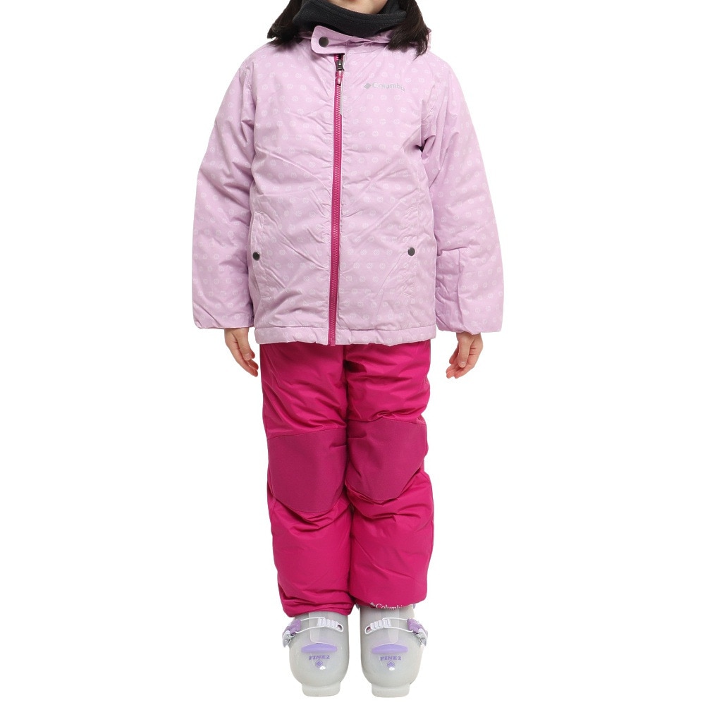 コロンビア（Columbia）（キッズ）ジュニア スキーウェア 上下セット セットアップ Frosty Slope Set フロスティスロープセット  SY1092 572 ピンク 110 120