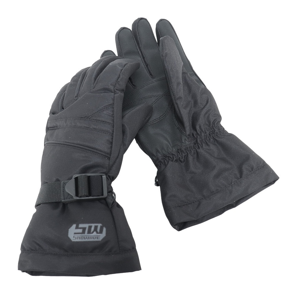 スノーウェイブ（SNOW WABE）（メンズ）スノーグローブ ウインターグローブ GLOVE 五指グローブ 22SW001M BLK スキー スノーボード