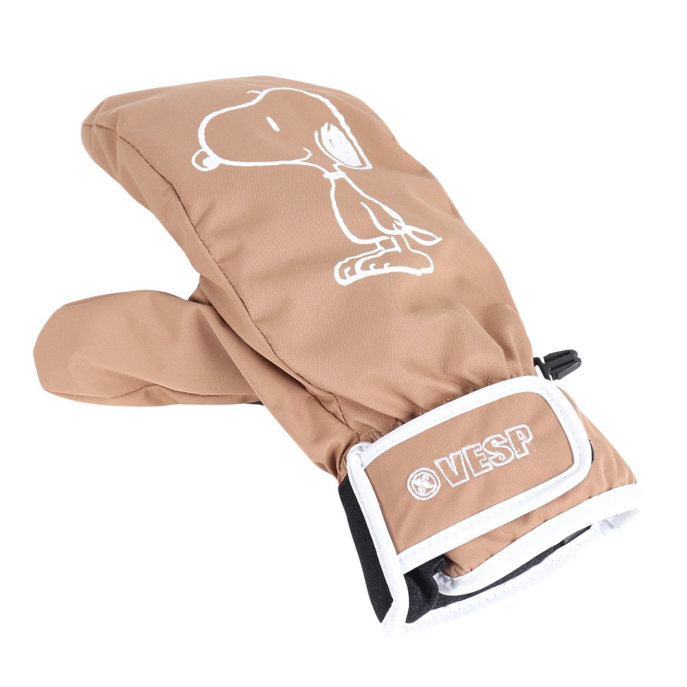 ベスプ（VESP）（メンズ、レディース）ミトングローブ スキー スノーボード スヌーピー Peanuts Collaboration Light Warm Mitten SNMG1030TAN