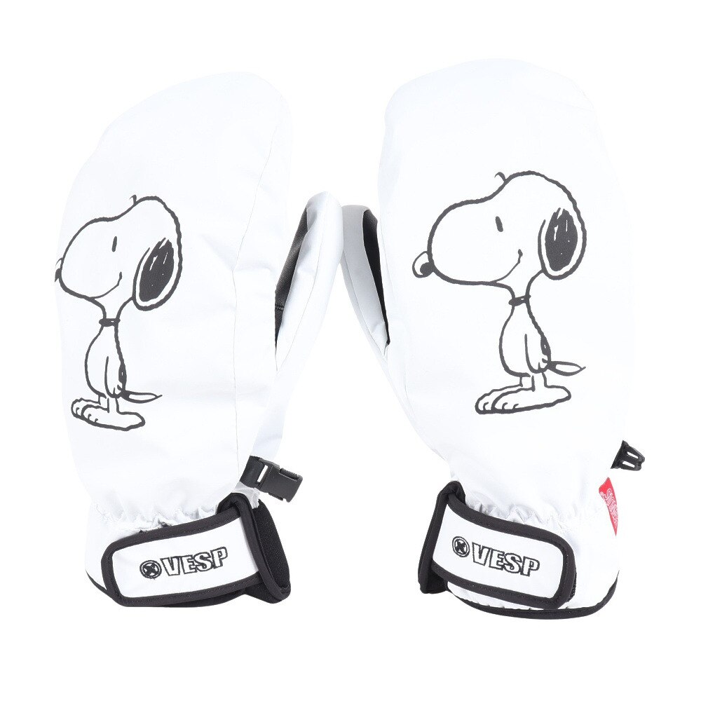 ベスプ（VESP）（メンズ、レディース）ミトングローブ スキー スノーボード スヌーピー Peanuts Collaboration Light Warm Mitten SNMG1030WH