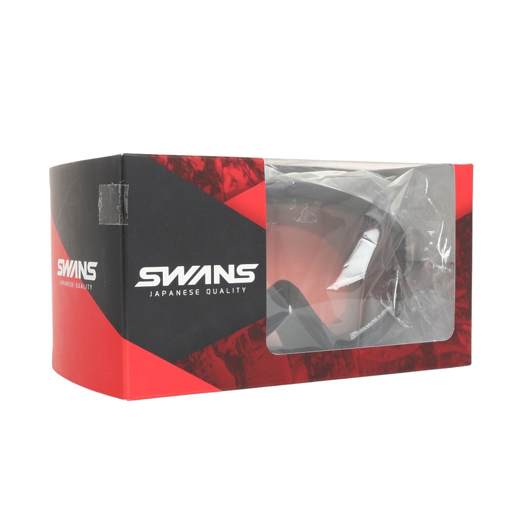 スワンズ（SWANS）（メンズ）ゴーグル スノーボード スノボ スキー 眼鏡対応 くもり止め ブラック ピンクレンズ GUEST-PDH