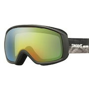 スワンズ(SWANS)(メンズ)ゴーグル スキー スノーボード スノボ 眼鏡対応 22-23 スノーゴーグル ミラーレンズ 200-MDHS SMBK ブラック 収納袋付き