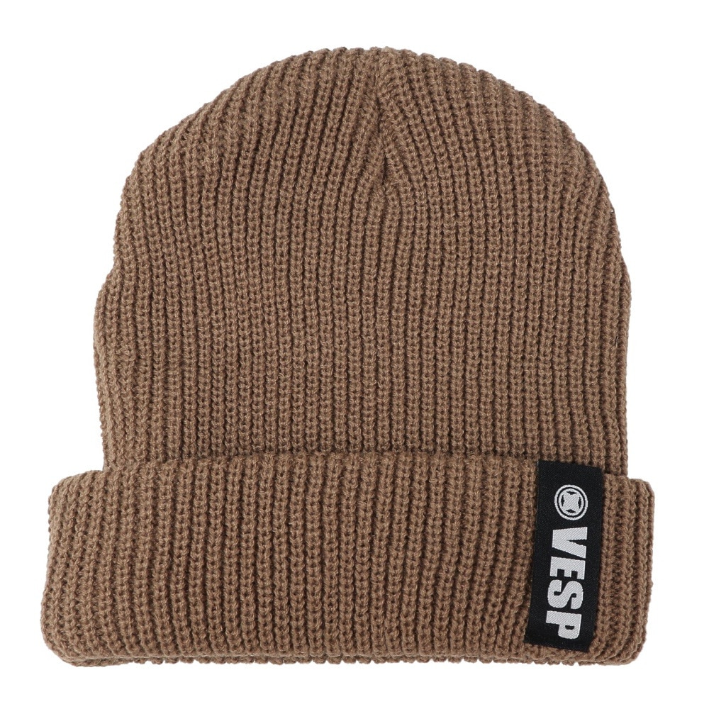 ベスプ（VESP）（メンズ）RIB KNIT BEANIE リブニットビーニー VPMB1016 TAN タン ニット帽 スノーボード