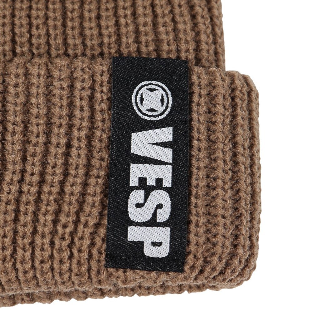 ベスプ（VESP）（メンズ）RIB KNIT BEANIE リブニットビーニー VPMB1016 TAN タン ニット帽 スノーボード