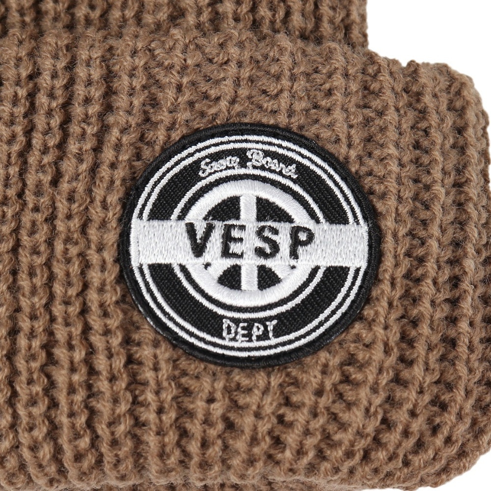 ベスプ（VESP）（メンズ）RIB KNIT BEANIE リブニットビーニー VPMB1016 TAN タン ニット帽 スノーボード