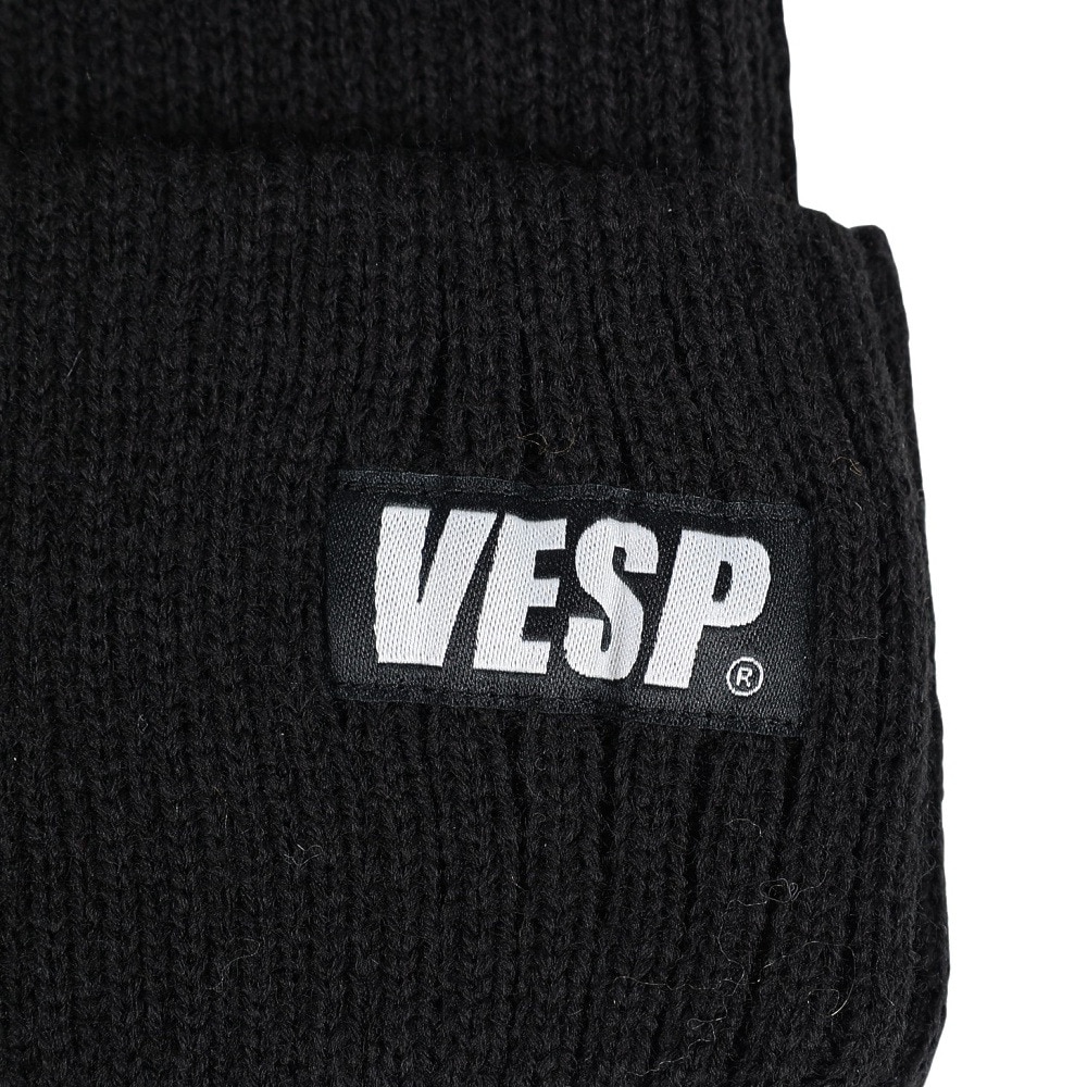 ベスプ（VESP）（メンズ、レディース）ニット帽 ライトリブニットビーニー VPMB1021BK