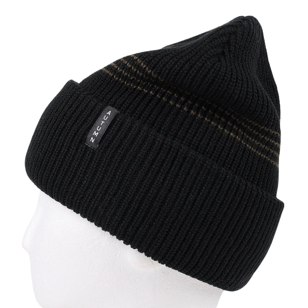 AUTUMN（メンズ、レディース）ニット帽 ニットキャップ AT23 MINI STRIPE BLACK
