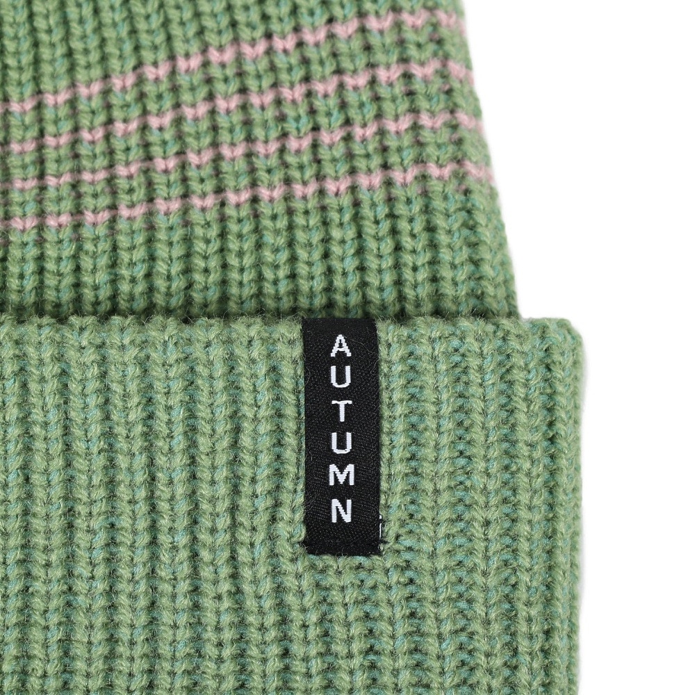 AUTUMN（メンズ、レディース）ニット帽 ニットキャップ AT23 MINI STRIPE MOSS