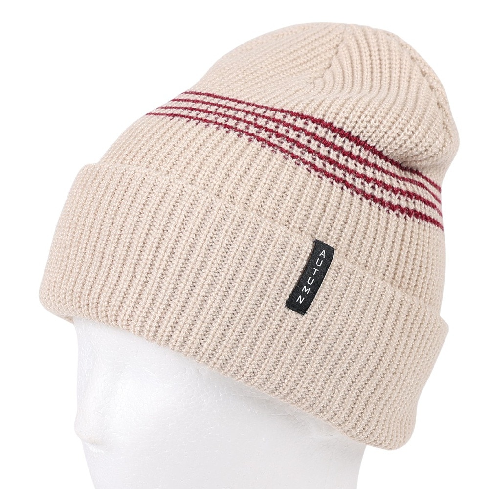 AUTUMN（メンズ、レディース）ニット帽 ニットキャップ AT23 MINI STRIPE NATUR