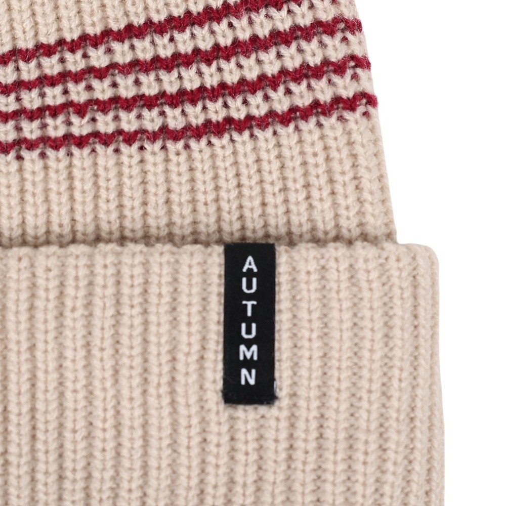 AUTUMN（メンズ、レディース）ニット帽 ニットキャップ AT23 MINI STRIPE NATUR