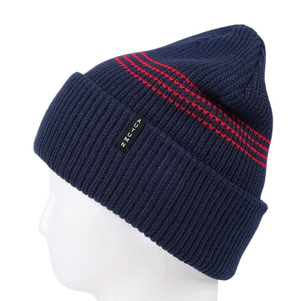 AUTUMN（メンズ、レディース）ニット帽 ニットキャップ AT23 MINI STRIPE NAVY