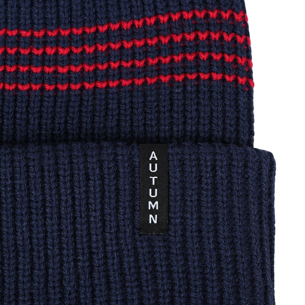 AUTUMN（メンズ、レディース）ニット帽 ニットキャップ AT23 MINI STRIPE NAVY