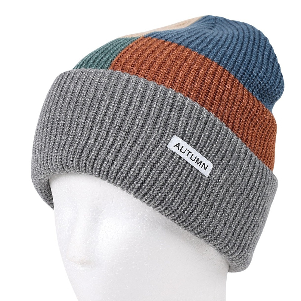 AUTUMN（メンズ、レディース）帽子 ニット帽 AT23 PATCHWORK GREY