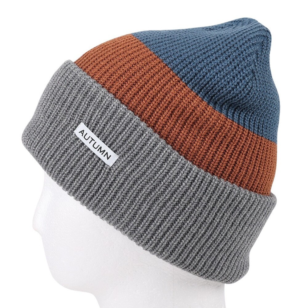 AUTUMN（メンズ、レディース）帽子 ニット帽 AT23 PATCHWORK GREY