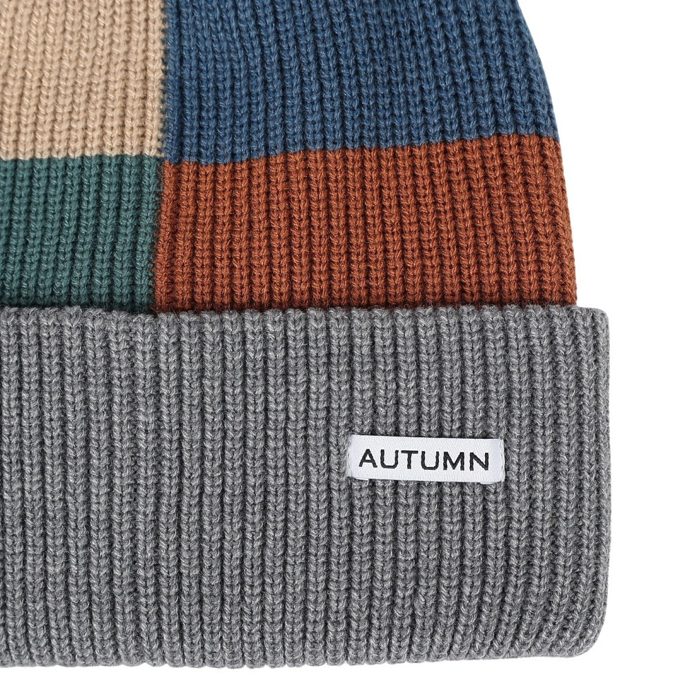 AUTUMN（メンズ、レディース）帽子 ニット帽 AT23 PATCHWORK GREY