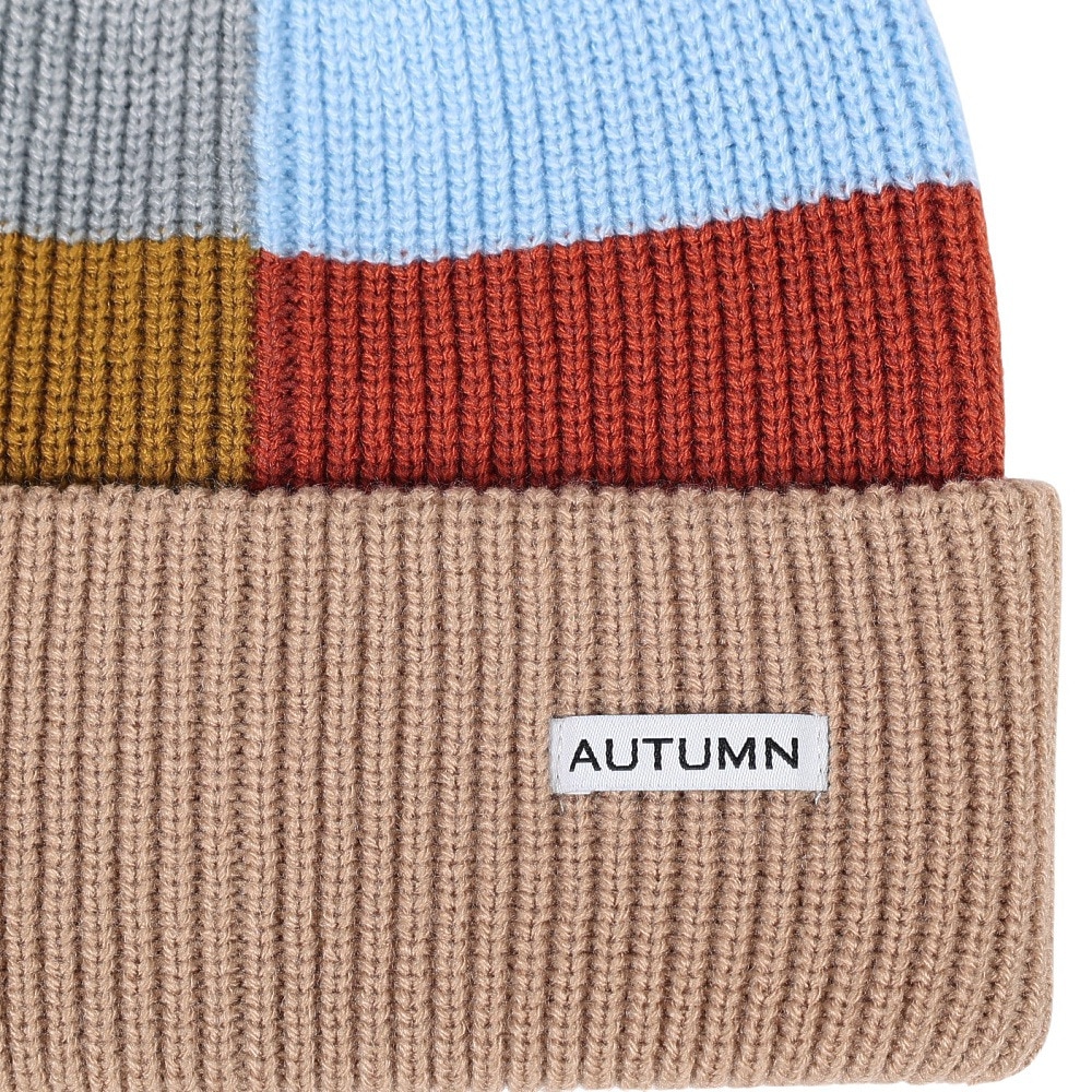AUTUMN（メンズ、レディース）帽子 ニット帽 AT23 PATCHWORK KHAKI