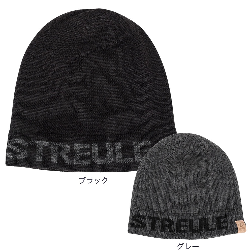 シュトロイレ（STREULE）（メンズ）帽子 ロゴ ニットキャップ ST23FB0067 BLK