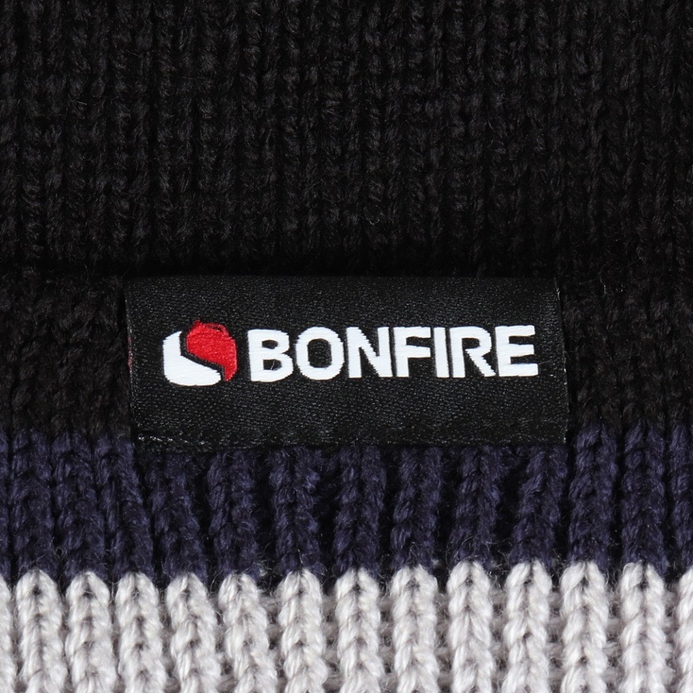 ボンファイア（Bonfire）（メンズ）帽子 カフ ニット ボーダー 60BNF4FDW2351 BLK