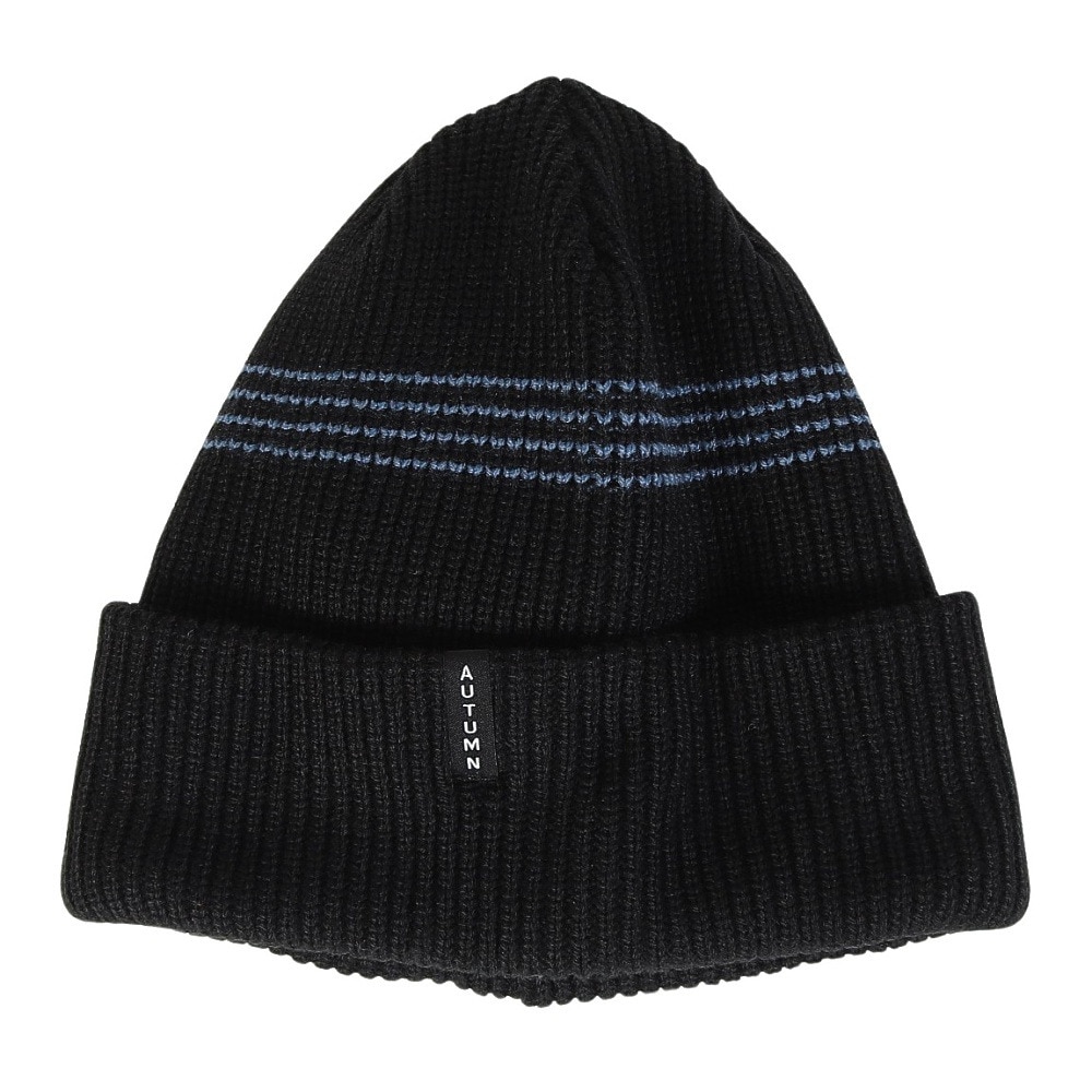 AUTUMN（メンズ、レディース）ビーニー ニット帽 AT24 MINI STRIPE BK/BL