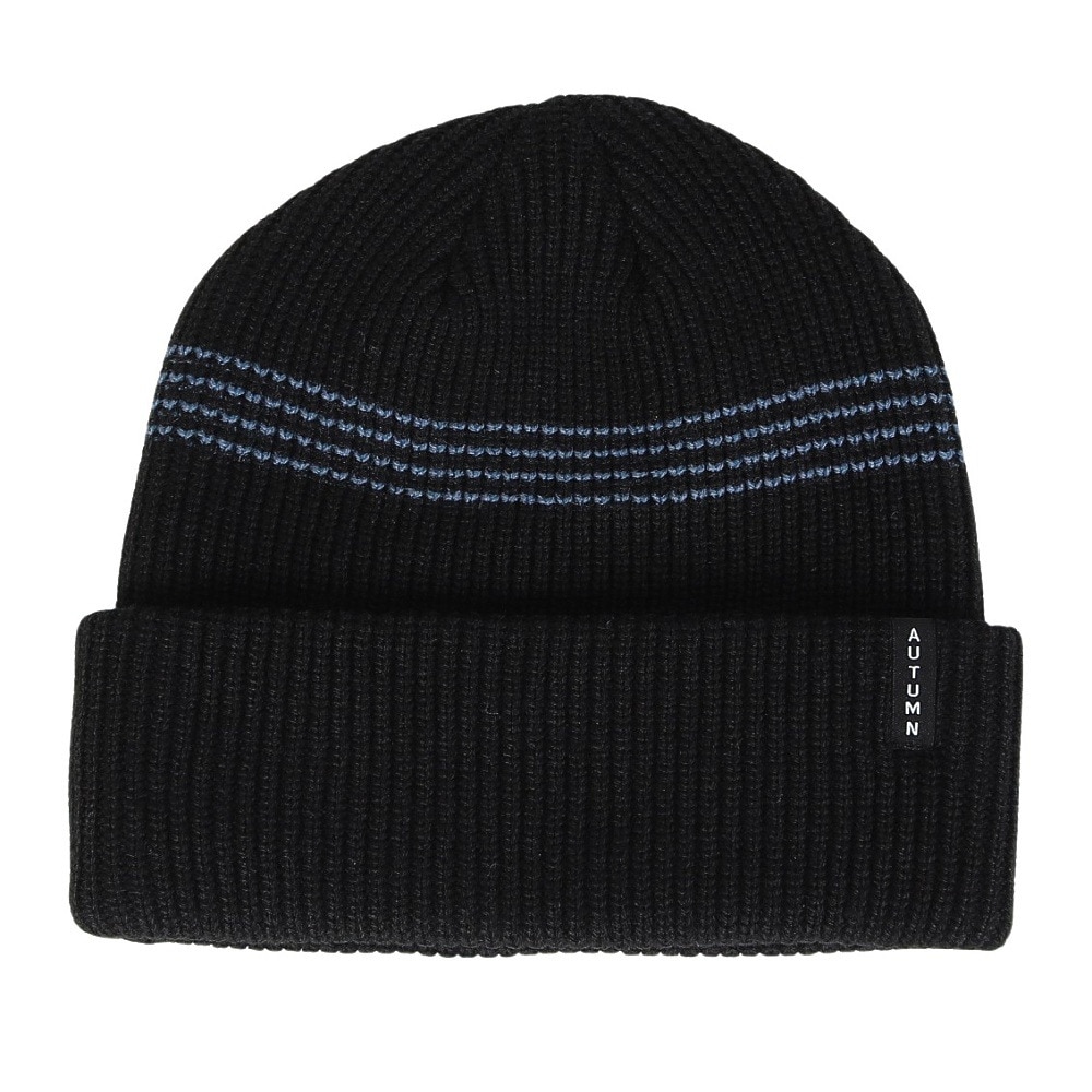 AUTUMN（メンズ、レディース）ビーニー ニット帽 AT24 MINI STRIPE BK/BL