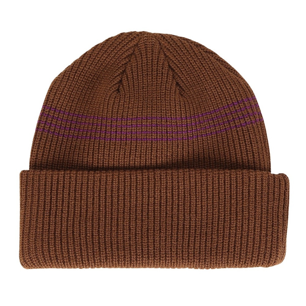 AUTUMN（メンズ、レディース）ビーニー ニット帽 AT24 MINI STRIPE BROWN