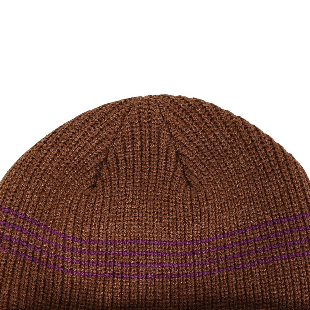 AUTUMN（メンズ、レディース）ビーニー ニット帽 AT24 MINI STRIPE BROWN