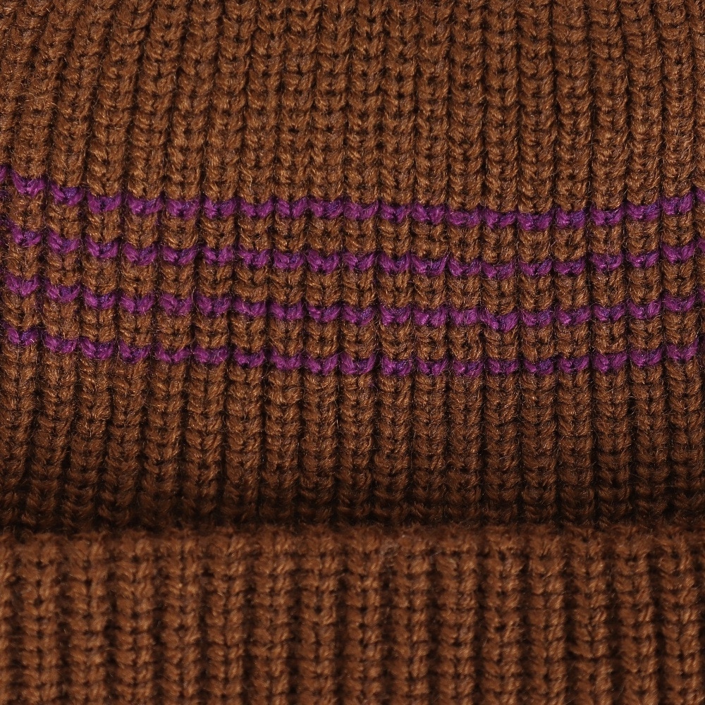 AUTUMN（メンズ、レディース）ビーニー ニット帽 AT24 MINI STRIPE BROWN