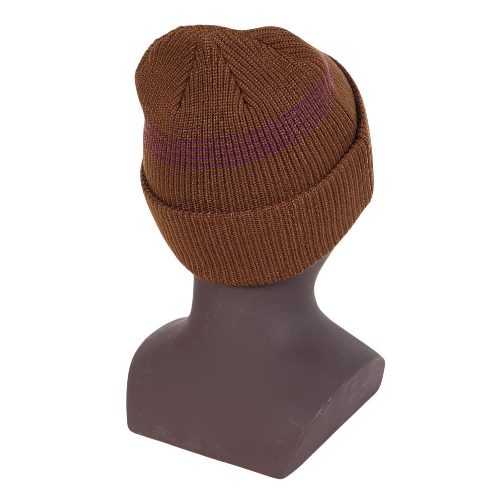 AUTUMN（メンズ、レディース）ビーニー ニット帽 AT24 MINI STRIPE BROWN