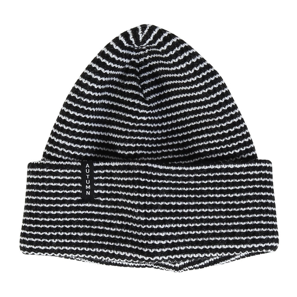 AUTUMN（メンズ、レディース）ビーニー ニット帽 AT24 STRIPE BLACK