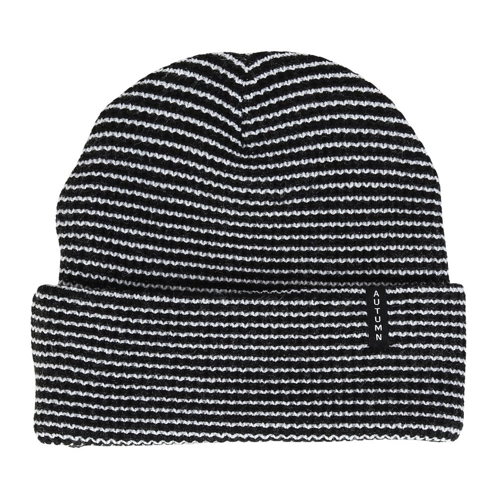 AUTUMN（メンズ、レディース）ビーニー ニット帽 AT24 STRIPE BLACK