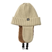 (メンズ、レディース)帽子 リブフラップ ベージュ 4500427-RIB FLAP BEIGE