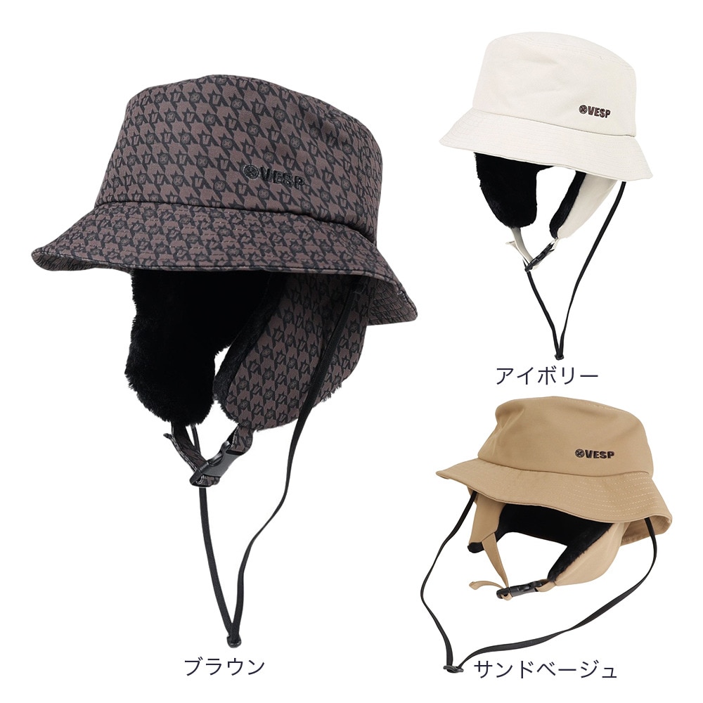 ベスプ（VESP）（メンズ、レディース）帽子 イヤーボア バケットハット Detachable Ear Boa Hat VPMC1002ABR