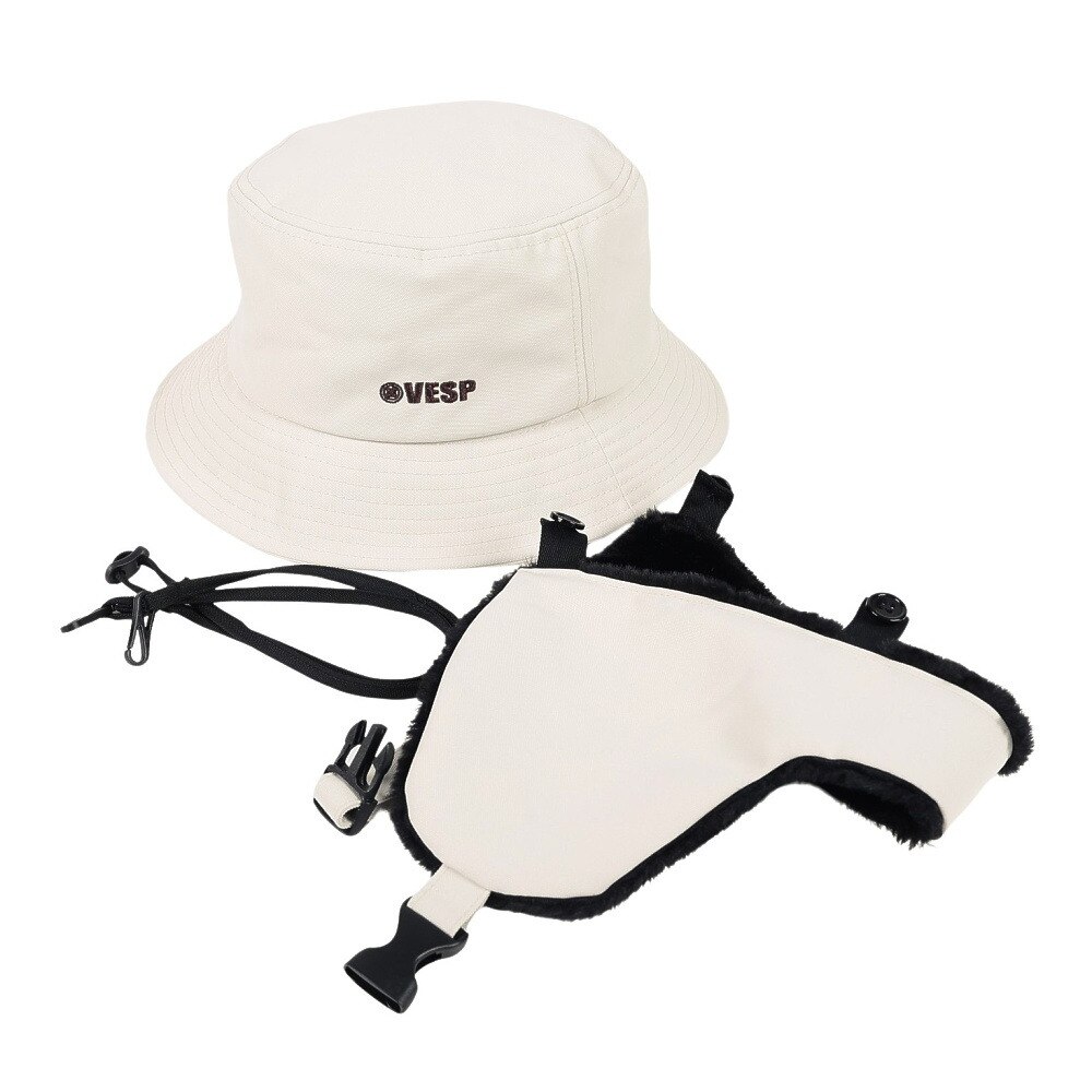 ベスプ（VESP）（メンズ、レディース）帽子 イヤーボア バケットハット Detachable Ear Boa Hat VPMC1002AIV