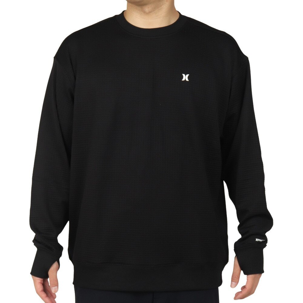 ハーレー（HURLEY）（メンズ）ファントム ワッフルインナー ルーズクルーネック MIW2200004-BLK