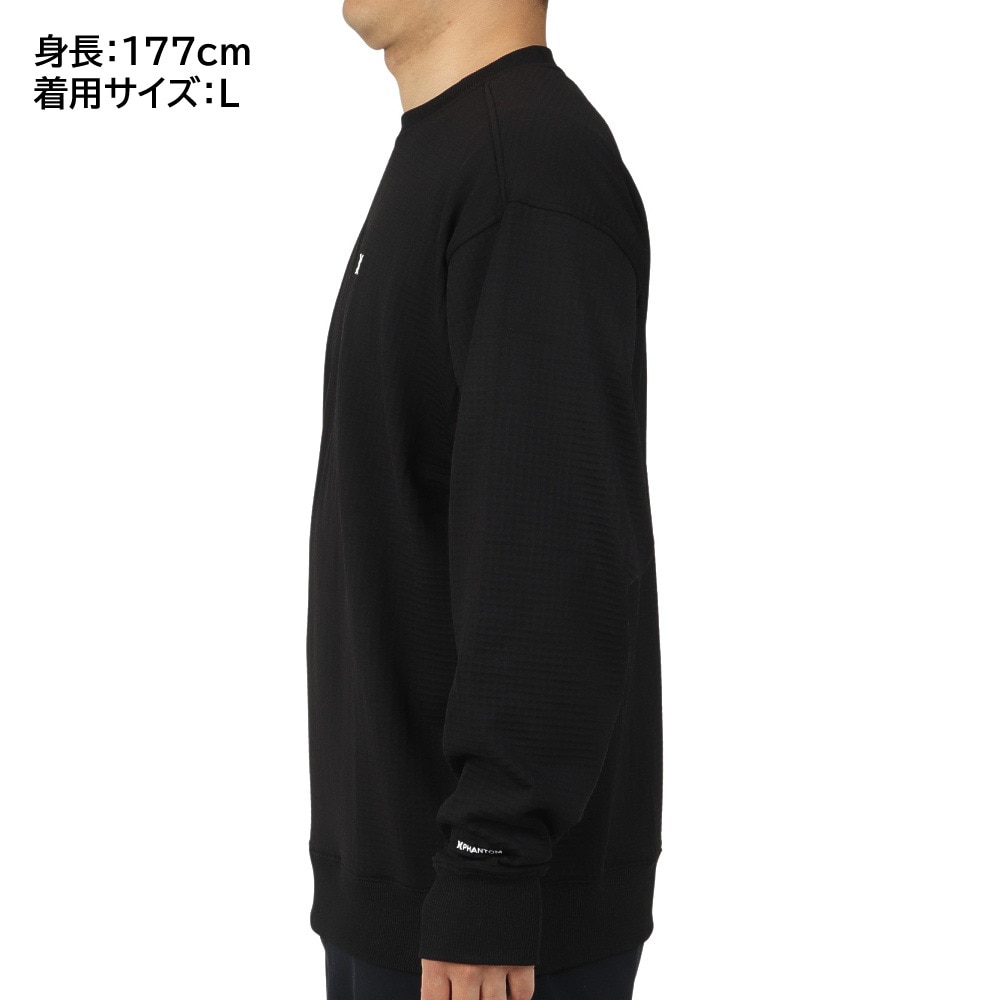 ハーレー（HURLEY）（メンズ）ファントム ワッフルインナー ルーズクルーネック MIW2200004-BLK